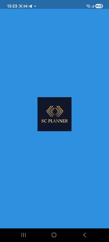 SC Planner app — splash screen