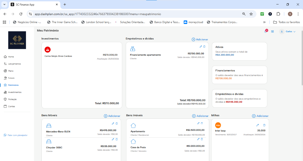 SC Planner — Detalhamento patrimonial